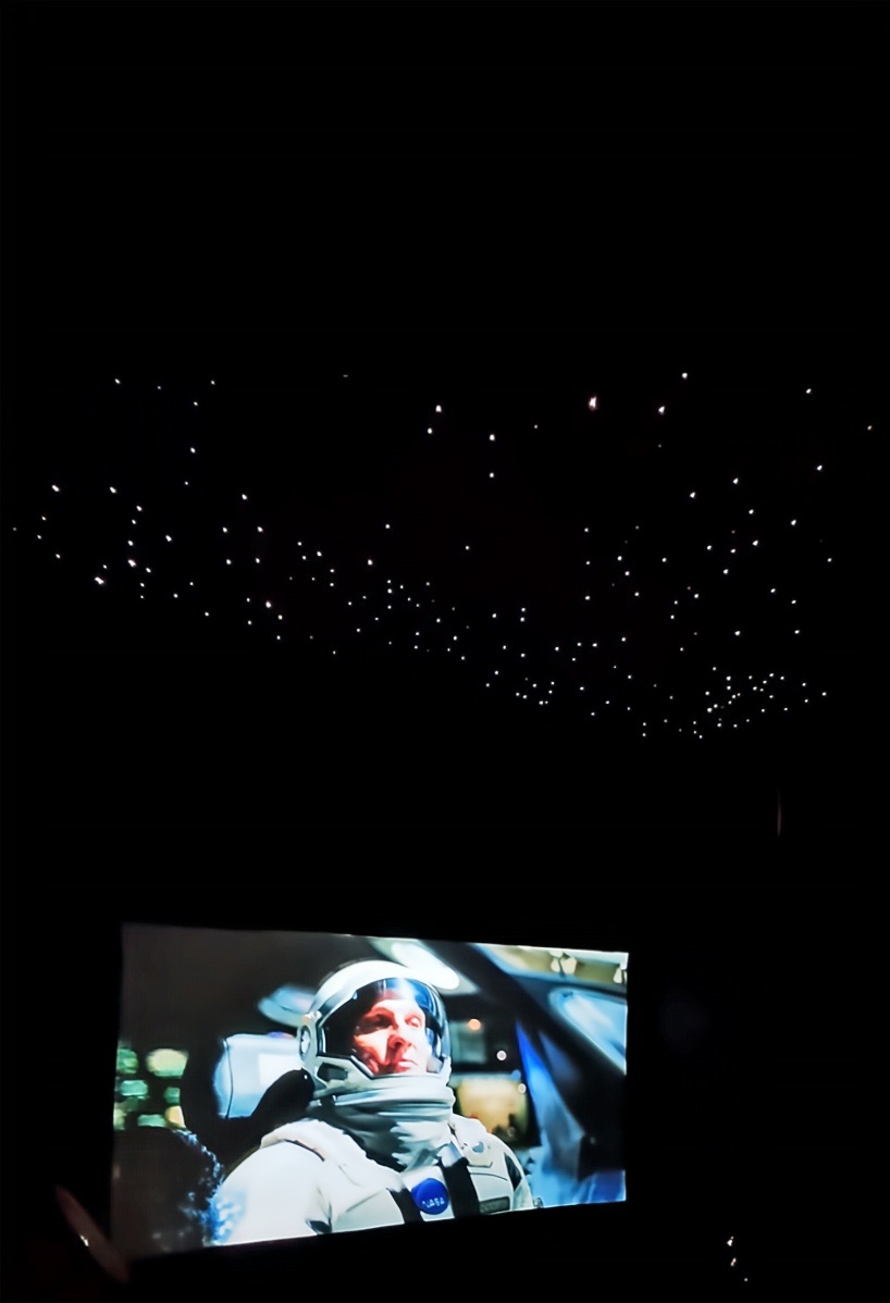 Private screening under a starlit ceiling in the Ciné Room